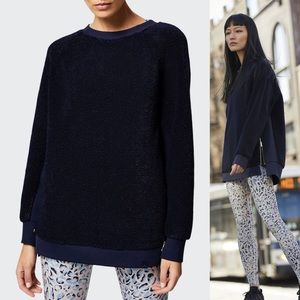 Varley Navy Blue Oakden Pullover Fleece Sweatshirt Tunic